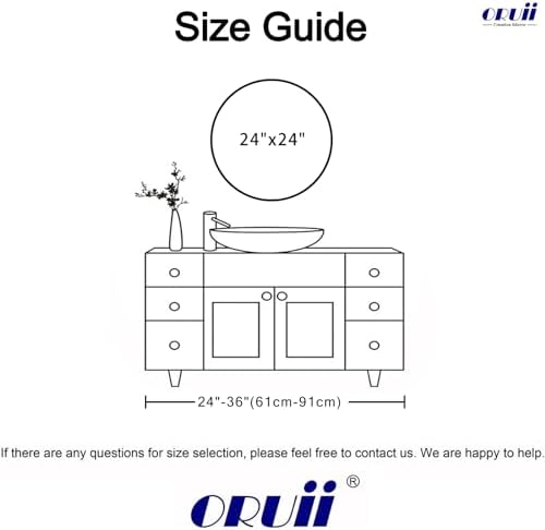 Oruii Round Mirror, 24 inch Silver Circle Mirror, Bruhsed Nickel Metal Frame - Image 7