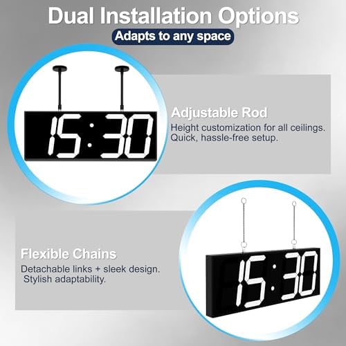 CHKOSDA 19 Inch Large Double Sided Digital Wall Clock - Image 5