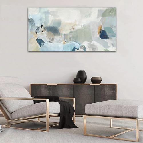 arteWOODS Abstract Canvas Wall Art Teal Abstract Pictures Canvas Painting - Image 5