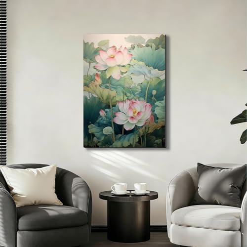 ZERILYN Ship Next Day Lotus Flower Wall Art Canvas Prints Botanical Pictures - Image 6