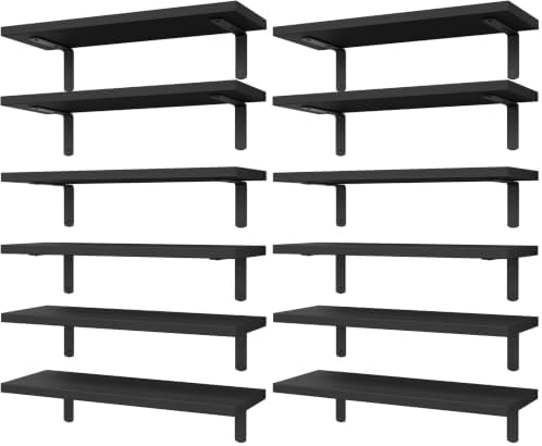 WOPITUES Wood Floating Shelves Set of 6, Shelves by WOPITUESOfficial