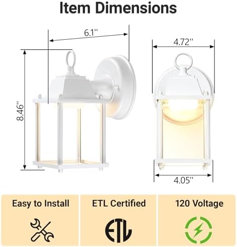 LIT-PaTH Outdoor Wall Light Fixture, LED 3000K, 1 Pack - Image 6
