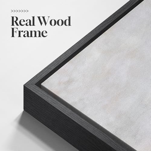 Framed Gray Black Gold Abstract Landscape Canvas Wall Art Decor, 30x30 Inch - Image 5