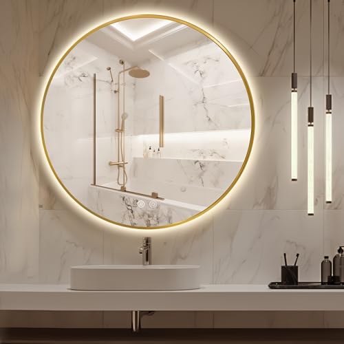 Niccy 40" Round LED Bathroom Backlit Mirror by Niccy