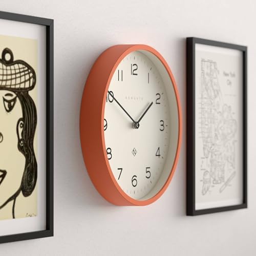 NEWGATE® Number Four Echo wall Clock | Modern Round Clock | 12" | Orange | Easy - Image 4