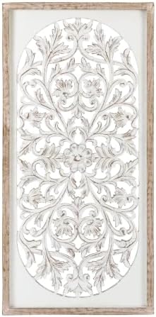 JFY Designs Cordelia Hand Carved Wood Medallion Wall Panels Bedroom Décor by JUSTFORYOUDESIGNS