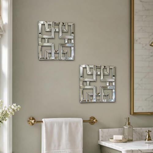 Square Decorative Wall Mirror 12 x 12 Inch, Modern Wall Mounted Accent Mirror - Image 5