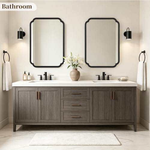 HOMECOOKIN Wood Bathroom Mirror - Image 5