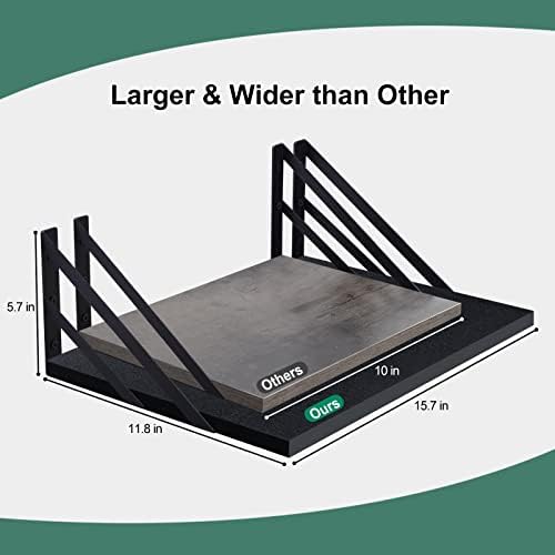 Tectocker-DOU 2 Pc Deep Floating Wall Shelves, Heavy Duty - Image 3
