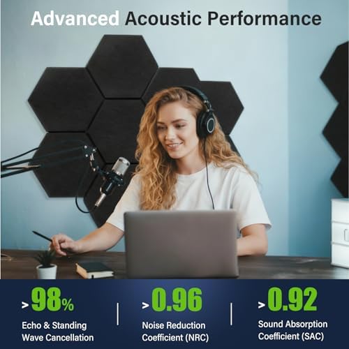 12 Pack Hexagon Sound Absorbing Panels - Image 5