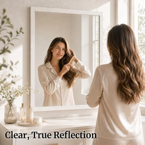 24" x 36" Cream White Wall Mirror - Image 5