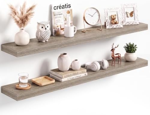 Acovy 48x8in Floating Shelves 2 Pack, Wall Mount Display Shelf by Acovy