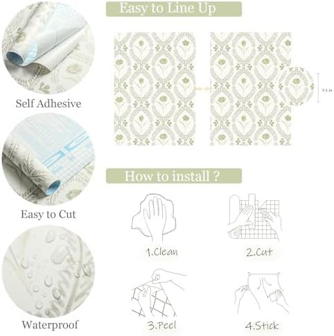 Orainege Peel and Stick Wallpaper Floral Vintage Wallpaper Self Adhesive - Image 5
