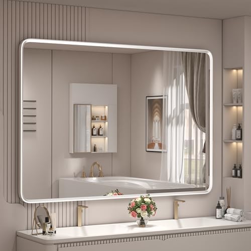 44x30 Inch Silver Framed Mirror by GOLOMO
