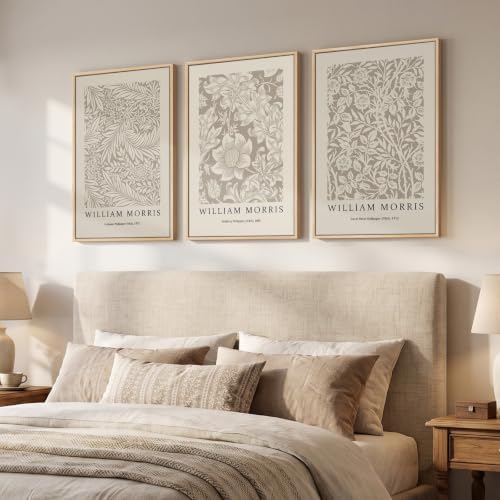 Large Framed Neutral William Morris Boho Wall Art - Image 2