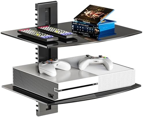 WALI 2 Tier Glass Floating TV Wall Shelf by WALI