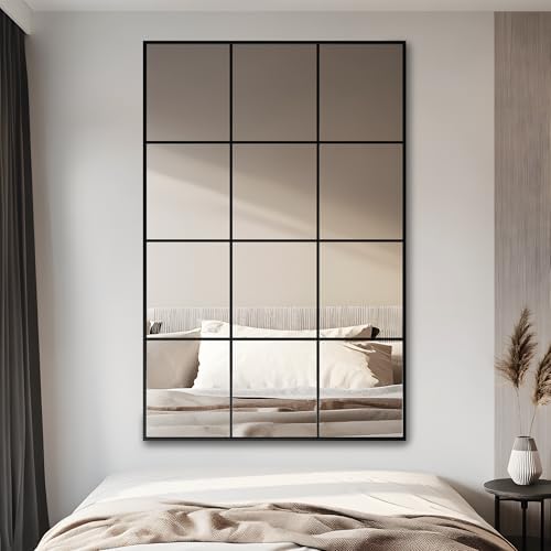Antok Wall Mirror, Metal Framed Wall Mounted Mirror, Hanging or Leaning - Image 2