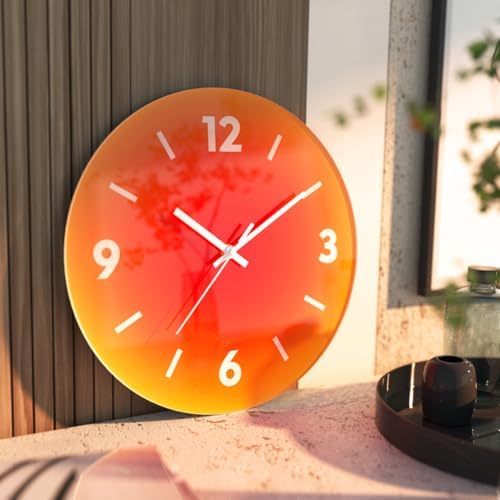 12 in Modern Wall Clock, Silent Glass Clock, Decorative Wall Clocks - Image 2