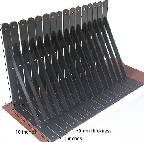 20 Pack L12 x H 8" Black Heavy Duty Shelf Brackets - Image 2