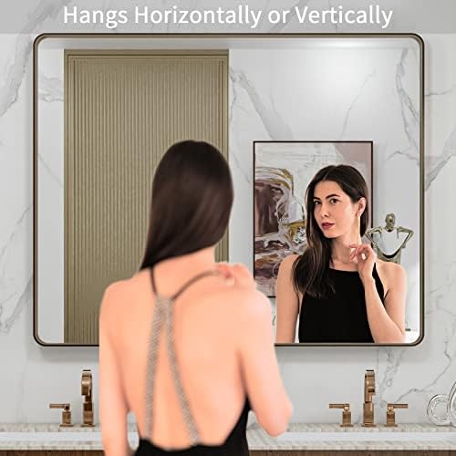 LOAAO 40"X32" Bronze Bathroom Mirror - Image 2