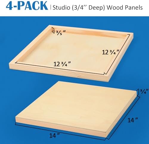 Falling in Art 4 Pack 14x14’’ Unfinished Birch Wood Panels Kit - Image 2