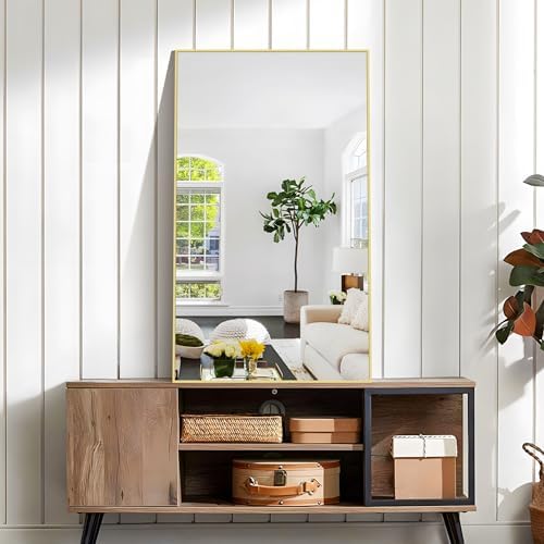 KOCUUY Gold Bathroom Mirror, HD Tempered Glass, Anti-Rust Frame, Modern Design - Image 5