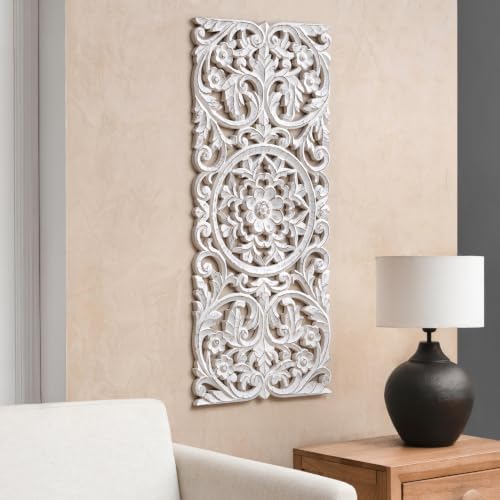 JFY Designs Carac Hand Carved Wood Medallion Wall Panels Bedroom Décor - Image 5