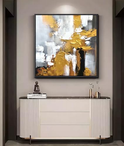 Hand Painted Black and White Abstract Wall Art - Image 3