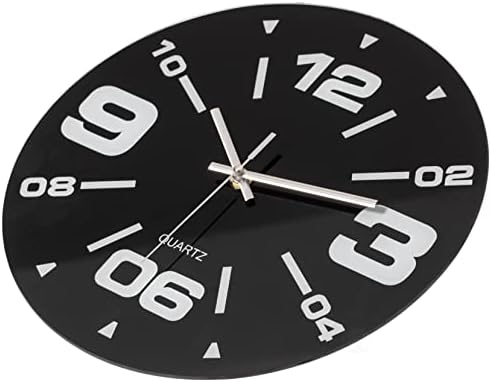 Clockswise Bulk Set of 10 PC 12" Black Decorative Unique Modern Round Glass - Image 4