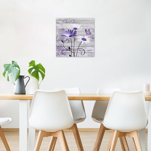 HVEST Farmhouse Purple Floral Wall Art - Image 3