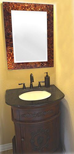 Lulu Decor, Decorative Handmade Amber Rectangle Mosaic Beveled Wall Mirror - Image 4