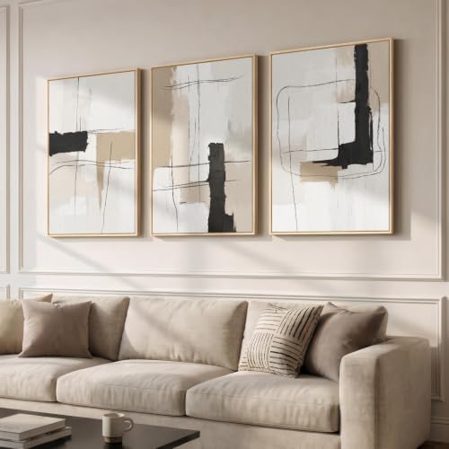 Large Framed Neutral Abstract Wall Art by Cuspin