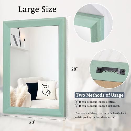 AAZZKANG Wood Framed Mirror Rectangle Modern Farmhouse Wall Mirrors Decor Large - Image 2