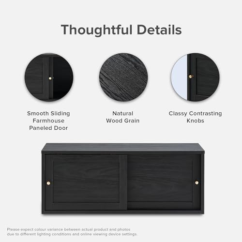 mopio Lauren Floating TV Shelf, Wall Mounted Wood Television Cabinet, Nightstand - Image 3