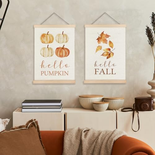 Supwhd Hello Pumpkin Fall Leaf Wall Art - Image 2