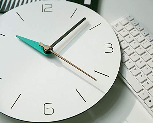 Stephanie Imports Modern Minimalist White & Teal Green Silent Wall Clock - Image 5