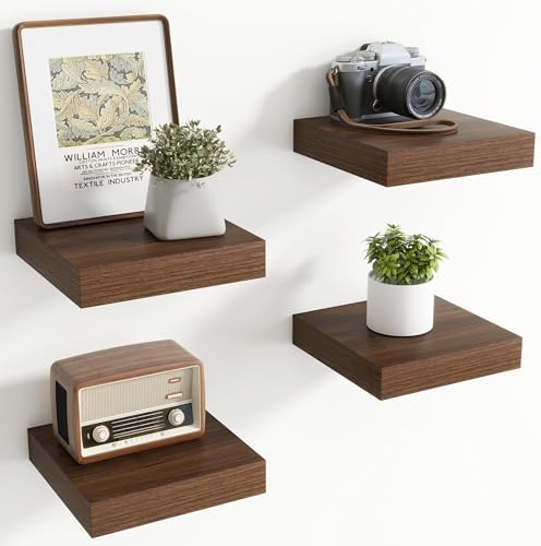 8Inch Square Floating shelves for Wall, 8In Deep, Invisible Bracket by Axeman