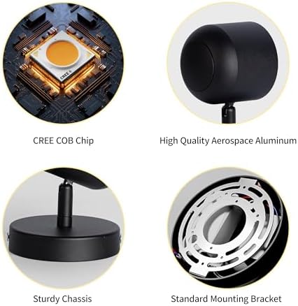 Aisilan 2 Packs Modern Adjustable Wall Sconce Fixture Black LED Warm White - Image 3