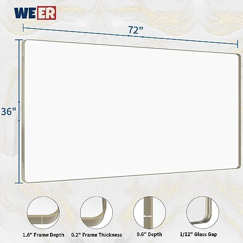 WEER Brushed Nickel Bathroom Vanity Mirror 72X36 Inch - Image 6