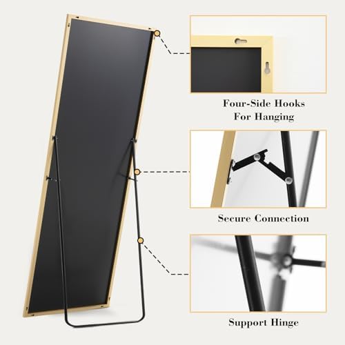 DUMOS Full Length Mirror with stand, Standing Full Body Mirror with - Image 4