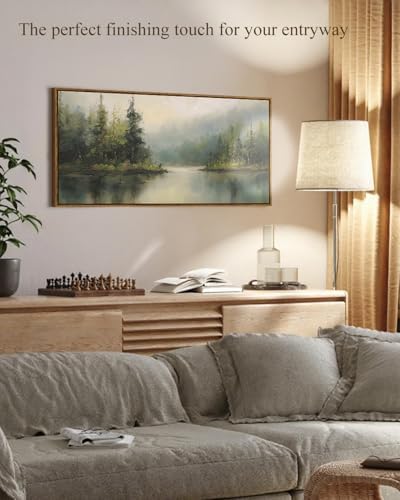 InSimSea Extra Large Framed Vintage Wall Art, Forest Woodland - Image 2