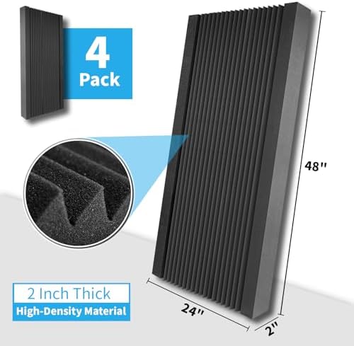 Art3d 4-Pack High-Density Wedge Design Acoustic Foam Panels - Image 5