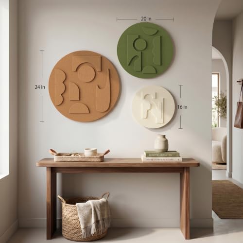 3D Textured Round Modern Abstract Boho Wall Art - Image 6