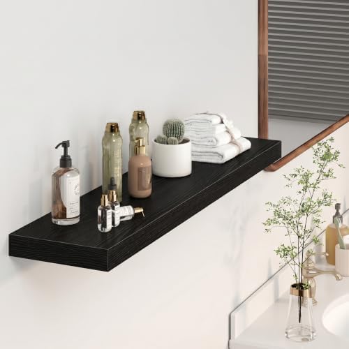 Heimlove Floating Shelves 39.4" W x 9.3" D Black Set of 2 - Image 6