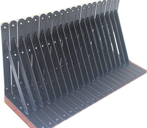 8 Pack L10 x H 8" Black Heavy Duty Shelf Brackets by MHMYDZ