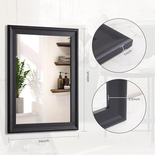 Black 30 x 40 Inch Rectangle Vanity Wall Mirror - Image 7