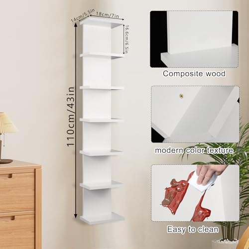 2 Pack 7 Tier Wall Shelf Unit - Image 3