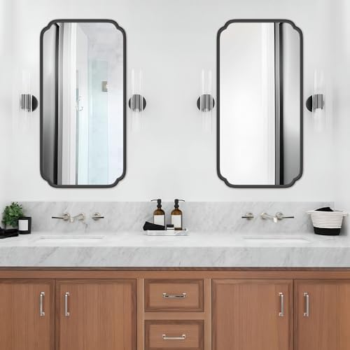 Ferytange 48 x 24 Inch Black Bathroom Vanity Mirror - Image 2