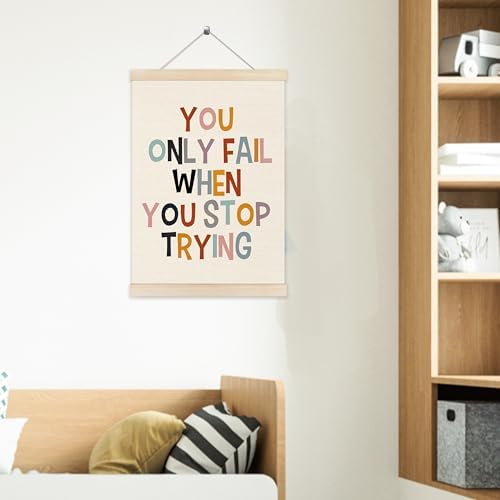 Welshower Boho Inspirational Poster Hanger Frame, You Only Fall When You Stop - Image 5