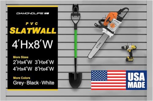 Heavy Duty 4'H X 8'W PVC Garage SlatWall Storage System by DLDIRECT